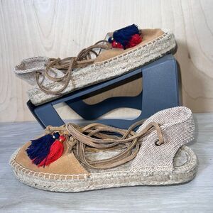 Soludos Ankle Wrap Tessie Espadrille Flats Women's 7